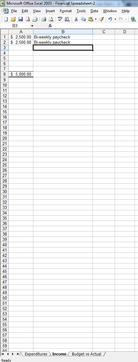 Income Worksheet