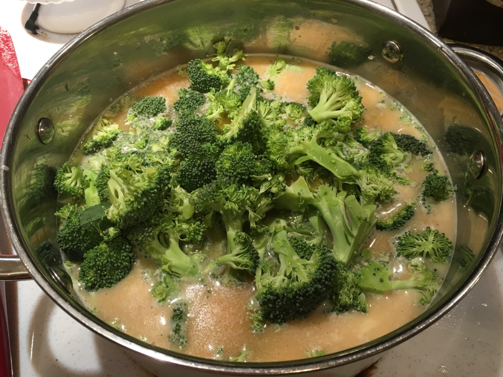 Broccoli going in!