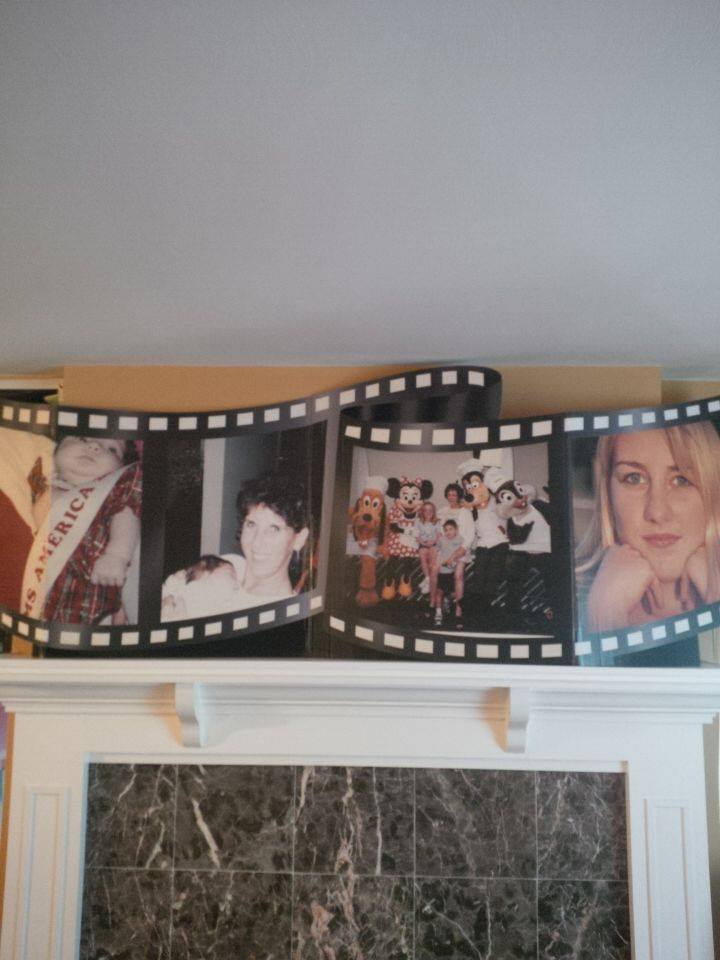 Customized film reel to include loved ones no longer with us.